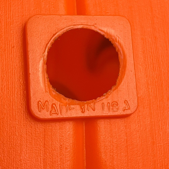 Vintage 9” Flat Light Up Halloween Blow Mold Jack-O-Lantern Pumpkin Made in USA - Picture 5 of 8